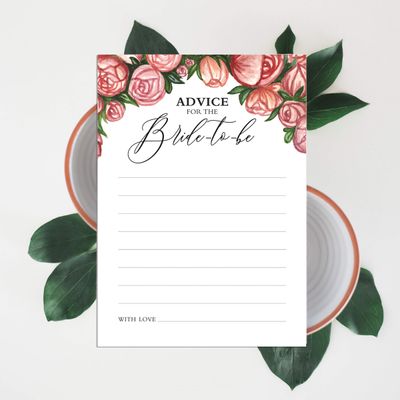 50 Cartões de Jogo Florais, Quadrados em Branco para Chá de Noiva, Chá de Casamento e Despedida de Solteira - Inkdotpot 12,7 Cm × 17,78 Cm / Branco - Ele Disse, Ela Disse