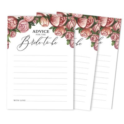 50 Cartões de Jogo Florais, Quadrados em Branco para Chá de Noiva, Chá de Casamento e Despedida de Solteira - Inkdotpot 12,7 Cm × 17,78 Cm / Branco - Ele Disse, Ela Disse