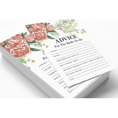 Cartões Quadrados em Branco para Chá de Noiva e Despedida de Solteira, Ideias de Presentes para Preencher, Pacote com 50 - Inkdotpot 12,7 Cm × 17,78 Cm / Branco - Ele Disse, Ela Disse