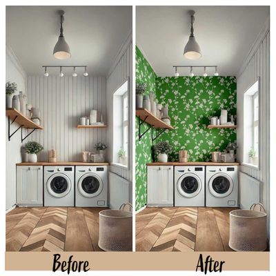 Papel de Parede Autoadesivo Removível Ginkgo Vine — Mural Verde Instantâneo para Quarto, Banheiro, Lavanderia e Closet - S4Sassy 63,5 cm (L) × 152,4 cm (C) / Verde - Vinil Liso