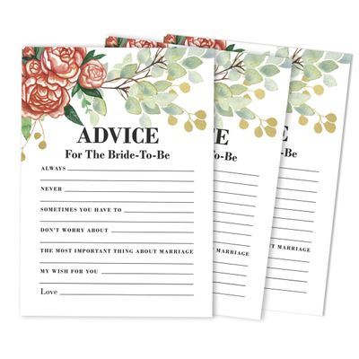 Cartões Quadrados em Branco para Chá de Noiva e Despedida de Solteira, Ideias de Presentes para Preencher, Pacote com 50 - Inkdotpot 12,7 Cm × 17,78 Cm / Branco - Esmalte ou Filme