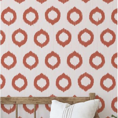 Vinílico Autoadesivo Urban Chic Circle Ikat À Prova d'Água Marrom Removível para Quartos, Salas e Espaços de Aluguel - S4Sassy 63,5 cm (L) × 304,8 cm (C) / Marrom - Vinil Texturizado