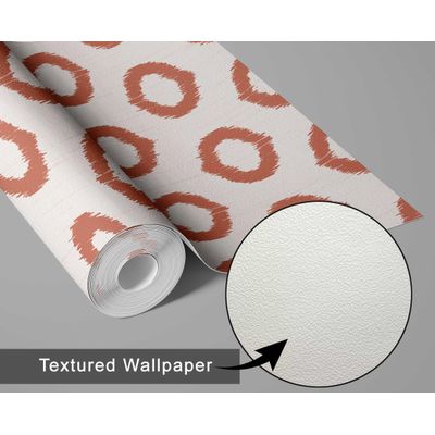 Vinílico Autoadesivo Urban Chic Circle Ikat À Prova d'Água Marrom Removível para Quartos, Salas e Espaços de Aluguel - S4Sassy 63,5 cm (L) × 304,8 cm (C) / Marrom - Vinil Texturizado