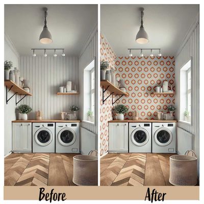 Vinílico Autoadesivo Urban Chic Circle Ikat À Prova d'Água Marrom Removível para Quartos, Salas e Espaços de Aluguel - S4Sassy 63,5 cm (L) × 304,8 cm (C) / Marrom - Vinil Texturizado