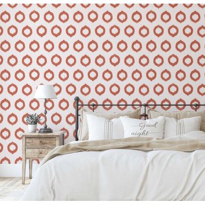 Vinílico Autoadesivo Urban Chic Circle Ikat À Prova d'Água Marrom Removível para Quartos, Salas e Espaços de Aluguel - S4Sassy 63,5 cm (L) × 304,8 cm (C) / Marrom - Vinil Texturizado