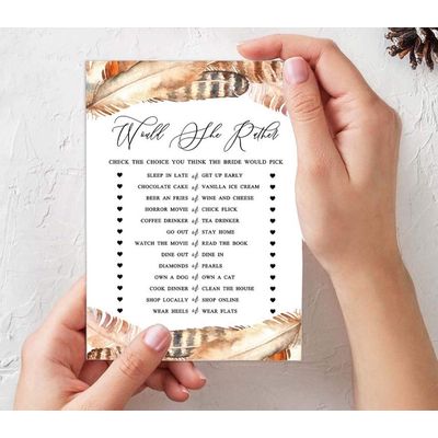 Lote de Cartões Quadrados em Branco para Preencher Ideias de Presente - Chá de Noiva/Despedida de Solteira - Jogo 50 Penas - Inkdotpot 12,7 Cm × 17,78 Cm / Branco - Conjunto de 4