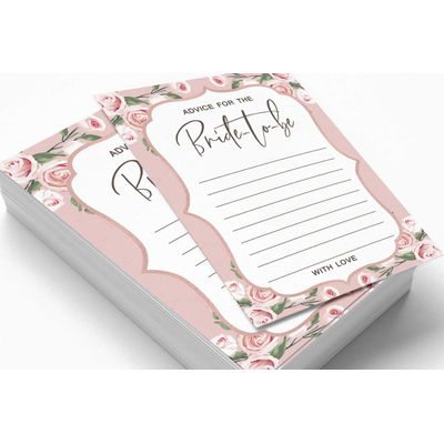 50 Cartões Florais Quadrados em Branco para Chá de Noiva e Despedida de Solteira, Jogo Vestido de Noiva e Ideias de Presente - Inkdotpot 12,7 Cm × 17,78 Cm / Branco - Por Que Fazemos Isso?