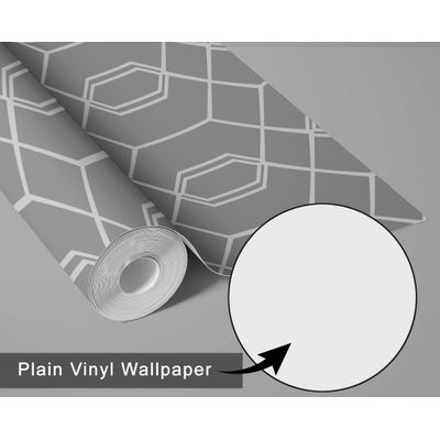 Papel de Parede Autoadesivo Hexágonos Geométricos Cinza, Vinil Removível DIY Descascar e Colar para Entrada - S4sassy 63,5 cm (L) × 914,4 cm (C) / Cinza - Vinil Liso