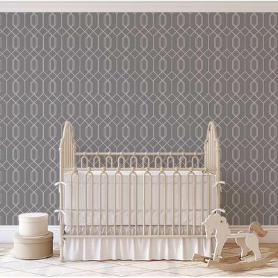 Papel de Parede Autoadesivo Hexágonos Geométricos Cinza, Vinil Removível DIY Descascar e Colar para Entrada - S4sassy 63,5 cm (L) × 914,4 cm (C) / Cinza - Vinil Liso