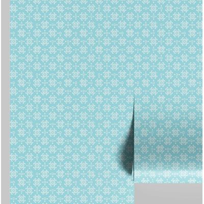 Papel de Parede Vinílico Autoadesivo Removível com Bloqueio Solar, Mural Estilo Asiático para Banheiro, Lavanderia e Closet, Azul - S4Sassy 63,5 cm (L) × 304,8 cm (C) / Azul - Vinil Liso