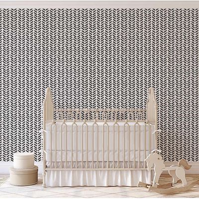 Papel de Parede Autoadesivo Estampa de Folhas Preto, Vinil Removível DIY para Parede de Destaque da Entrada, Decoração Fácil - S4sassy 63,5 cm (L) × 152,4 cm (C) / Preto - Vinil Liso