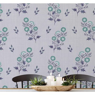 Papel de Parede Botânico Estilo Asiático Vinílico Autoadesivo, Decorativo Fácil de Aplicar para Quarto e Sala - Verde - S4Sassy 63,5 cm (L) × 609,6 cm (C) / Verde - Vinil Liso