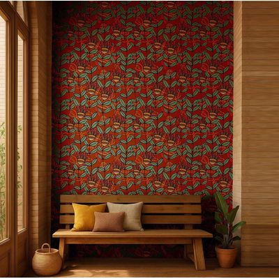 Papel de Parede Autoadesivo Boho Floral Retrô Botânico Vinílico Impermeável Marrom Removível para Inquilinos Quarto/Sala de Jantar - S4Sassy 63,5 cm (L) × 304,8 cm (C) / Marrom - Vinil Liso