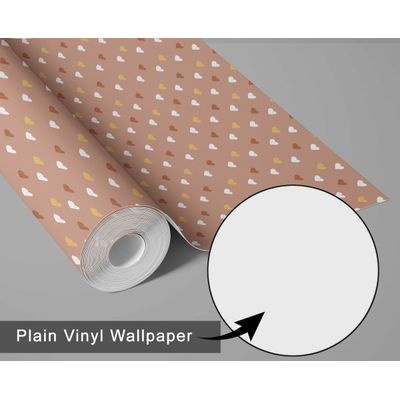 Papel de Parede com Estampa de Coração Marrom, Vinil Autoadesivo, Revestimento Decorativo Fácil para Quarto e Sala - S4Sassy 63,5 cm (L) × 609,6 cm (C) / Marrom - Vinil Texturizado