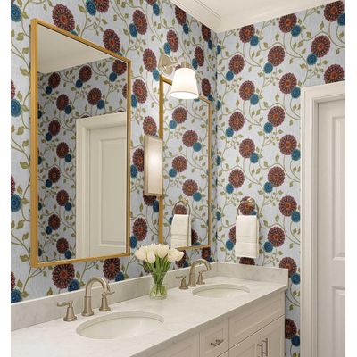 Papel de Parede Dália Florescente Branco, Vinílico Autoadesivo Wallwrap, Revestimento Fácil DIY para Decoração Boho Sala de Estar - S4Sassy 63,5 cm (L) × 914,4 cm (C) / Branco - Vinil Texturizado