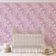 Papel de Parede Autoadesivo Removível Jardim Floral Rosa, Mural de Parede Instantâneo para Quarto, Banheiro, Lavanderia, Closet - S4Sassy 63,5 cm (L) × 609,6 cm (C) / Rosa - Vinil Texturizado