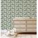 Revestimento de Parede Autoadesivo Removível Vinílico, Estampa Floral Chic Bloom Verde para Banheiro e Lavanderia - S4Sassy 63,5 cm (L) × 304,8 cm (C) / Verde - Vinil Texturizado