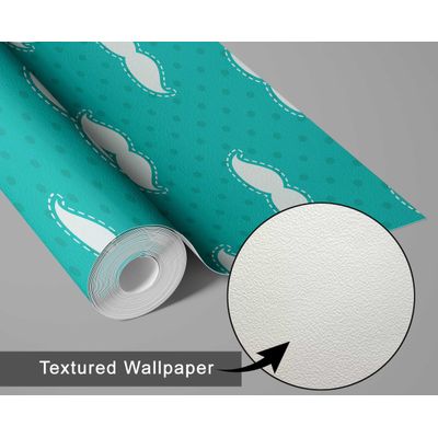 Papel de Parede Bigode Verde Autoadesivo Vinílico, Revestimento para Paredes, Aplicação Fácil para Quarto Infantil/Brinquedoteca - S4Sassy 63,5 cm (L) × 152,4 cm (C) / Verde - Vinil Texturizado