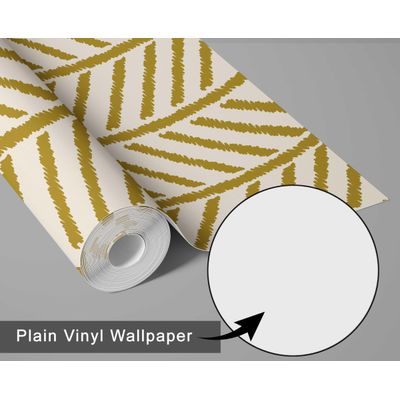 Papel de Parede Autoadesivo de Vinil Removível Estampa Geométrica com Costura Amarelo para Quarto, Banheiro, Lavanderia, Closet - S4Sassy 63,5 cm (L) × 609,6 cm (C) / Amarelo - Vinil Texturizado