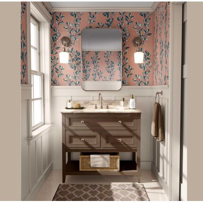 Papel de Parede Autoadesivo, Vinil Removível, Estampa de Videira Vintage, Laranja para Entrada, Decoração Fácil - S4sassy 63,5 cm (L) × 609,6 cm (C) / Laranja - Vinil Liso