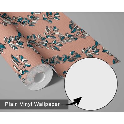 Papel de Parede Autoadesivo, Vinil Removível, Estampa de Videira Vintage, Laranja para Entrada, Decoração Fácil - S4sassy 63,5 cm (L) × 609,6 cm (C) / Laranja - Vinil Liso