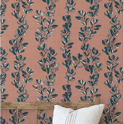Papel de Parede Autoadesivo, Vinil Removível, Estampa de Videira Vintage, Laranja para Entrada, Decoração Fácil - S4sassy 63,5 cm (L) × 609,6 cm (C) / Laranja - Vinil Liso