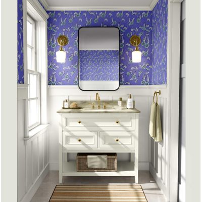 Papel de Parede Floral Estilo Asiático Autoadesivo, Revestimento Decorativo, Decoração DIY Fácil para Quarto e Sala - Roxo - S4Sassy 63,5 cm (L) × 914,4 cm (C) / Roxo - Vinil Liso