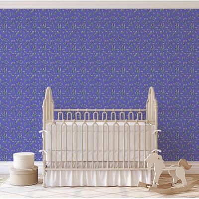 Papel de Parede Floral Estilo Asiático Autoadesivo, Revestimento Decorativo, Decoração DIY Fácil para Quarto e Sala - Roxo - S4Sassy 63,5 cm (L) × 914,4 cm (C) / Roxo - Vinil Liso