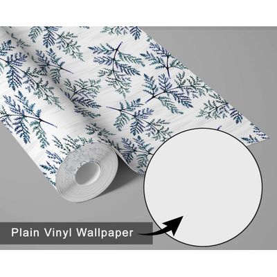 Papel de Parede Autoadesivo Estampa Botânica de Samambaia, Vinílico Verde Removível DIY para Parede de Entrada, Decoração Fácil - S4sassy 63,5 cm (L) × 152,4 cm (C) / Verde - Vinil Liso