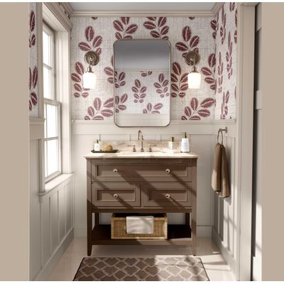 Papel de Parede Autoadesivo Estampa de Folhas Bege, Contact Removível para Paredes, Destaque na Entrada, Decoração de Escritório - S4sassy 63,5 cm (L) × 304,8 cm (C) / Bege - Vinil Texturizado