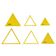 Conjunto de 3 Moldes e Estênceis Triangulares 7,6/10,2/12,7 cm para Patchwork e Costura DIY Quilting U2 - Traceease Amarelo