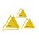 Conjunto de 3 Moldes e Estênceis Triangulares 7,6/10,2/12,7 cm para Patchwork e Costura DIY Quilting U2 - Traceease Amarelo