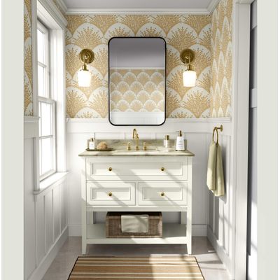 Papel de Parede Autoadesivo, Mural com Estampa Botânica de Arco Laranja, Parede de Destaque para Entrada e Decoração de Escritório - S4sassy 63,5 cm (L) × 914,4 cm (C) / Laranja - Vinil Liso