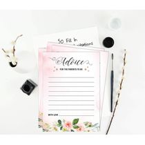 Conjunto com 50 Cartões Alfabeto ABC para Chá de Bebê Floral Revelação de Gênero É um Menino É uma Menina Suprimentos para Festa - Inkdotpot
