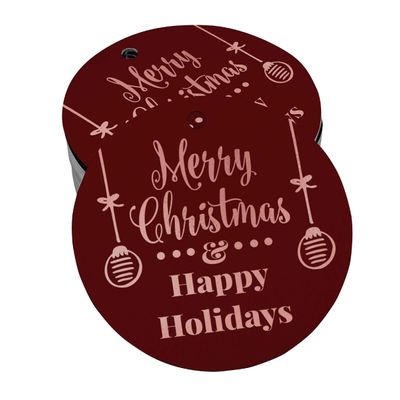Etiquetas de Papel Metalizado 'Feliz Natal & Boas Festas' para Lembrancinhas Pendentes - Inkdotpot 100 Etiquetas Metalizadas / Vermelho - Ouro Rosé