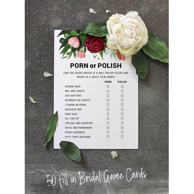 Conjunto de 50 Cartões de Atividade para Jogo de Conselhos e Desejos para Chá de Noiva, Folhagem Floral - Inkdotpot 12,7 Cm × 17,78 Cm / Branco - Esmalte ou Filme