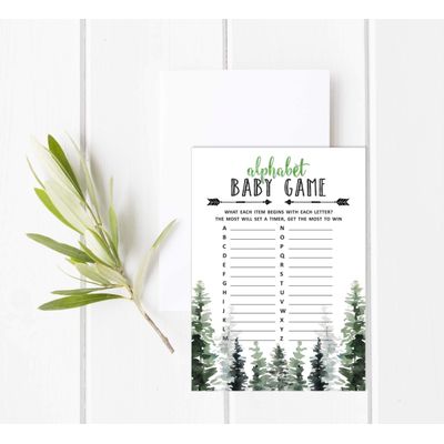 50 Cartões ABC do Alfabeto para Chá de Bebê, Tema Folhagens, Suprimentos para Festa Maior Aventura - Inkdotpot 12,7 Cm × 17,78 Cm / Branco - O Que Tem no Seu Celular