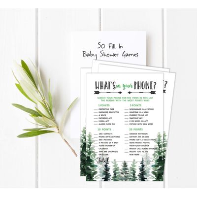 50 Cartões ABC do Alfabeto para Chá de Bebê, Tema Folhagens, Suprimentos para Festa Maior Aventura - Inkdotpot 12,7 Cm × 17,78 Cm / Branco - O Que Tem no Seu Celular
