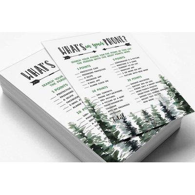 50 Cartões ABC do Alfabeto para Chá de Bebê, Tema Folhagens, Suprimentos para Festa Maior Aventura - Inkdotpot 12,7 Cm × 17,78 Cm / Branco - O Que Tem no Seu Celular