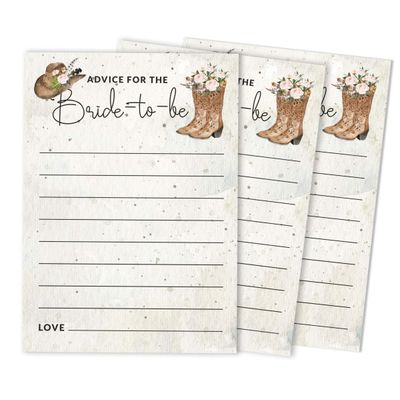 Pacote com 50 Cartões Quadrados em Branco para Chá de Noiva, Despedida de Solteira e Ideias de Presente, Jogo Cowgirl - Inkdotpot 12,7 Cm × 17,78 Cm / Branco - Por Que Fazemos Isso?