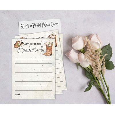 Pacote com 50 Cartões Quadrados em Branco para Chá de Noiva, Despedida de Solteira e Ideias de Presente, Jogo Cowgirl - Inkdotpot 12,7 Cm × 17,78 Cm / Branco - Por Que Fazemos Isso?