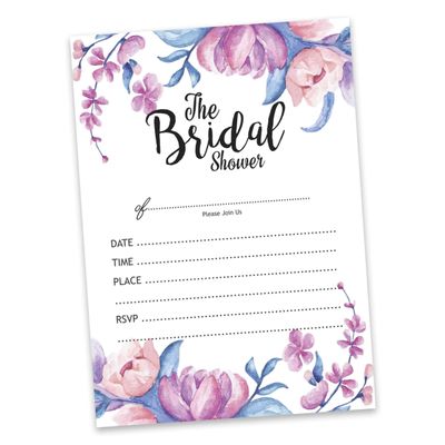 50 Cartões de Jogo Florais Quadrados em Branco para Preencher Ideias de Presentes para Chá de Noiva e Despedida de Solteira - Inkdotpot 12,7 Cm × 17,78 Cm / Branco - O Que Tem na Sua Bolsa