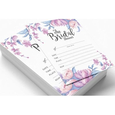 50 Cartões de Jogo Florais Quadrados em Branco para Preencher Ideias de Presentes para Chá de Noiva e Despedida de Solteira - Inkdotpot 12,7 Cm × 17,78 Cm / Branco - O Que Tem na Sua Bolsa