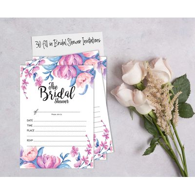 50 Cartões de Jogo Florais Quadrados em Branco para Preencher Ideias de Presentes para Chá de Noiva e Despedida de Solteira - Inkdotpot 12,7 Cm × 17,78 Cm / Branco - O Que Tem na Sua Bolsa