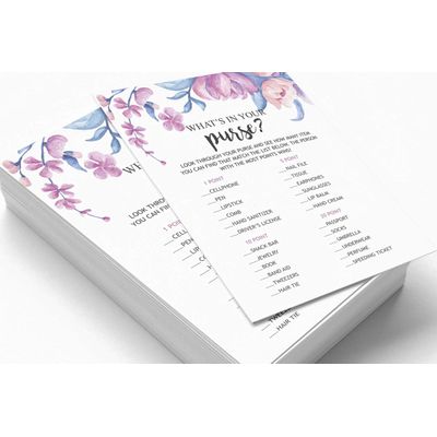 50 Cartões de Jogo Florais Quadrados em Branco para Preencher Ideias de Presentes para Chá de Noiva e Despedida de Solteira - Inkdotpot 12,7 Cm × 17,78 Cm / Branco - O Que Tem na Sua Bolsa