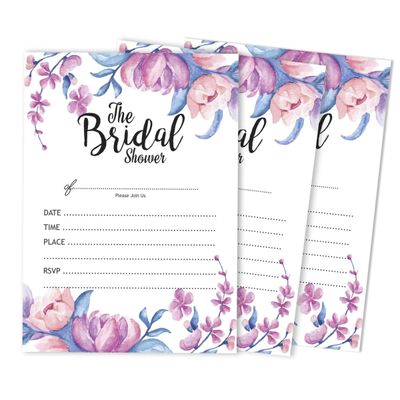50 Cartões de Jogo Florais Quadrados em Branco para Preencher Ideias de Presentes para Chá de Noiva e Despedida de Solteira - Inkdotpot 12,7 Cm × 17,78 Cm / Branco - O Que Tem na Sua Bolsa