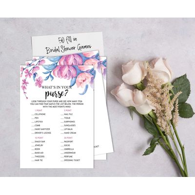 50 Cartões de Jogo Florais Quadrados em Branco para Preencher Ideias de Presentes para Chá de Noiva e Despedida de Solteira - Inkdotpot 12,7 Cm × 17,78 Cm / Branco - O Que Tem na Sua Bolsa