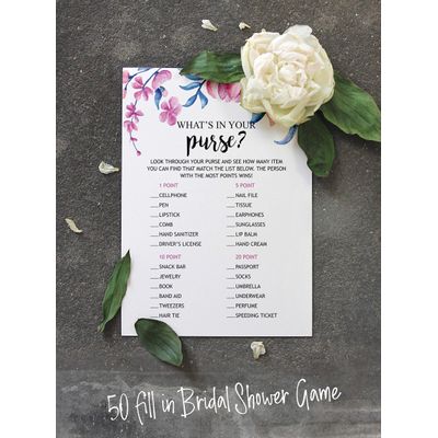 50 Cartões de Jogo Florais Quadrados em Branco para Preencher Ideias de Presentes para Chá de Noiva e Despedida de Solteira - Inkdotpot 12,7 Cm × 17,78 Cm / Branco - O Que Tem na Sua Bolsa