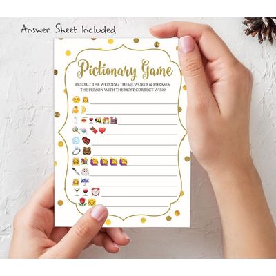 50 Cartões de Jogo Dourados com Confete para Chá de Noiva e Despedida de Solteira, Quadrados Preenchíveis, Ideias de Presente - Inkdotpot 12,7 Cm × 17,78 Cm / Branco - Conjunto de Jogos