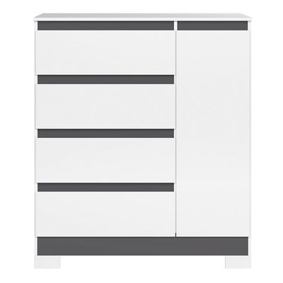 Cômoda Sapateira Olímpia 1 Porta E 4 Gavetas Quadriflex Branco-titanium - Móveis Albatroz